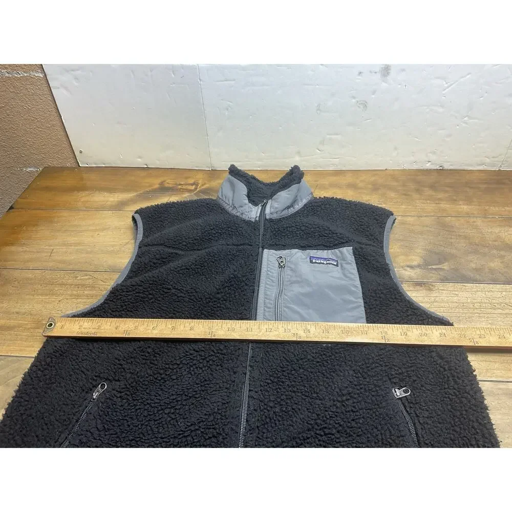 Patagonia Vest Mens L Black Classic Retro X Deep Pile Fleece Outdoor 23047